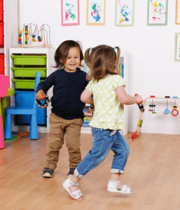 Two children dancing and moving in a safe place. Dance and somatic movement can be a coping mechanism for children with anxiety. Find a child therapist in branchburg, nj to help identify creating coping mechanisms through anxiety counseling in Scotch Plains, NJ. Search for child therapy in Scotch Plains, NJ 