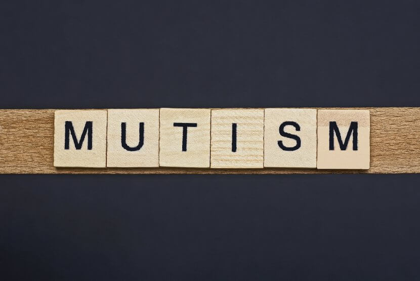 A close up of the word mutism.