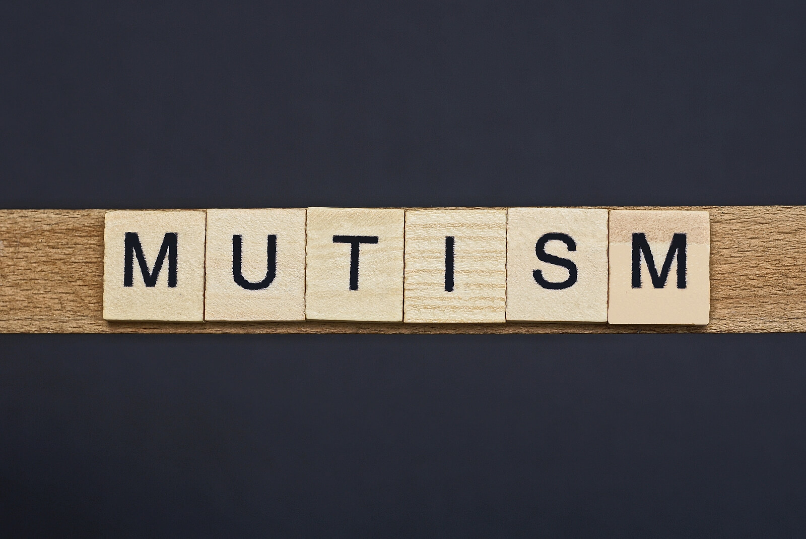 A close up of the word mutism.